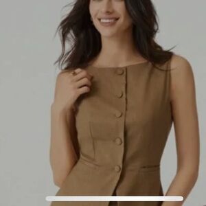 OGL Women's Tan Button-Down Top